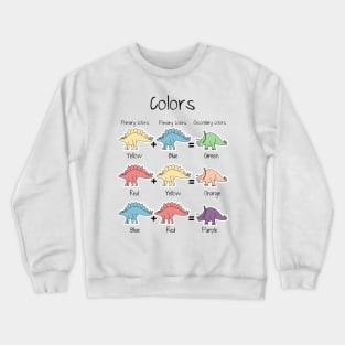 Color theory in dinosaurs, primary and secondary colors Crewneck Sweatshirt